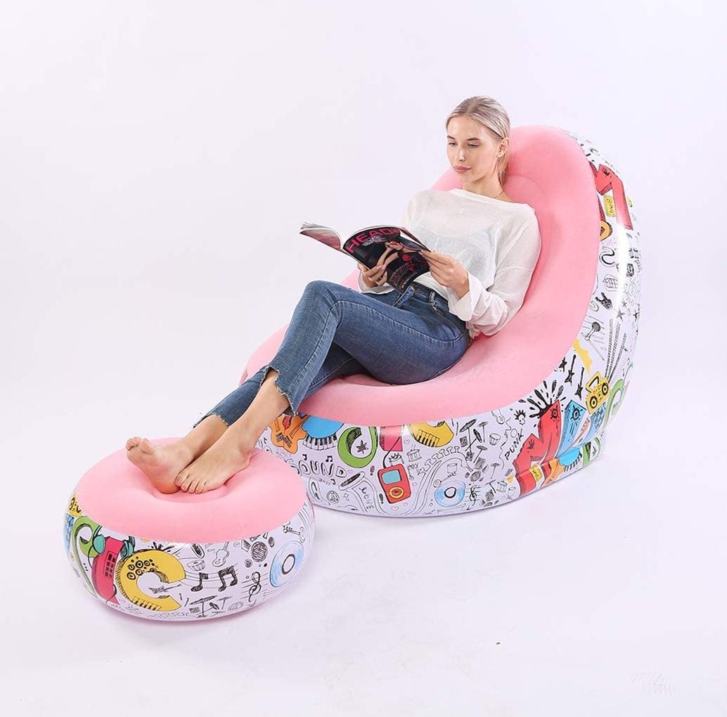 Inflatable Chair with cup holder Inflatable Lounger for indoor outdoor relaxing Comfort