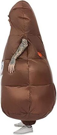 Inflatable Brown Poop Abduction Costume Air Blow up Funny Fancy Smile Face Dress for Costume Party Halloween