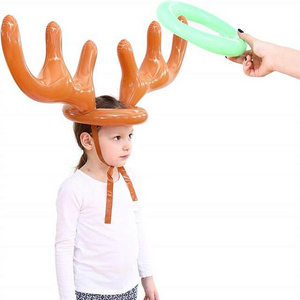 Inflatable deer head ring Game Supplies Toys Inflatable Reindeer Antler Ring Toss Game Ring Toss for Christmas Party Games