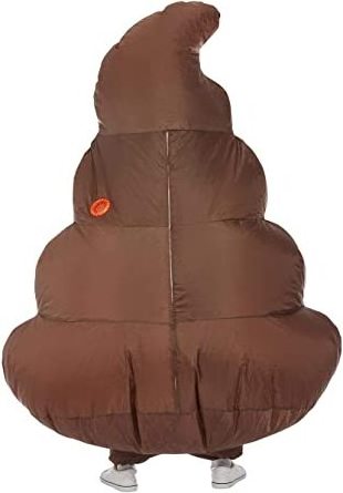 Inflatable Brown Poop Abduction Costume Air Blow up Funny Fancy Smile Face Dress for Costume Party Halloween