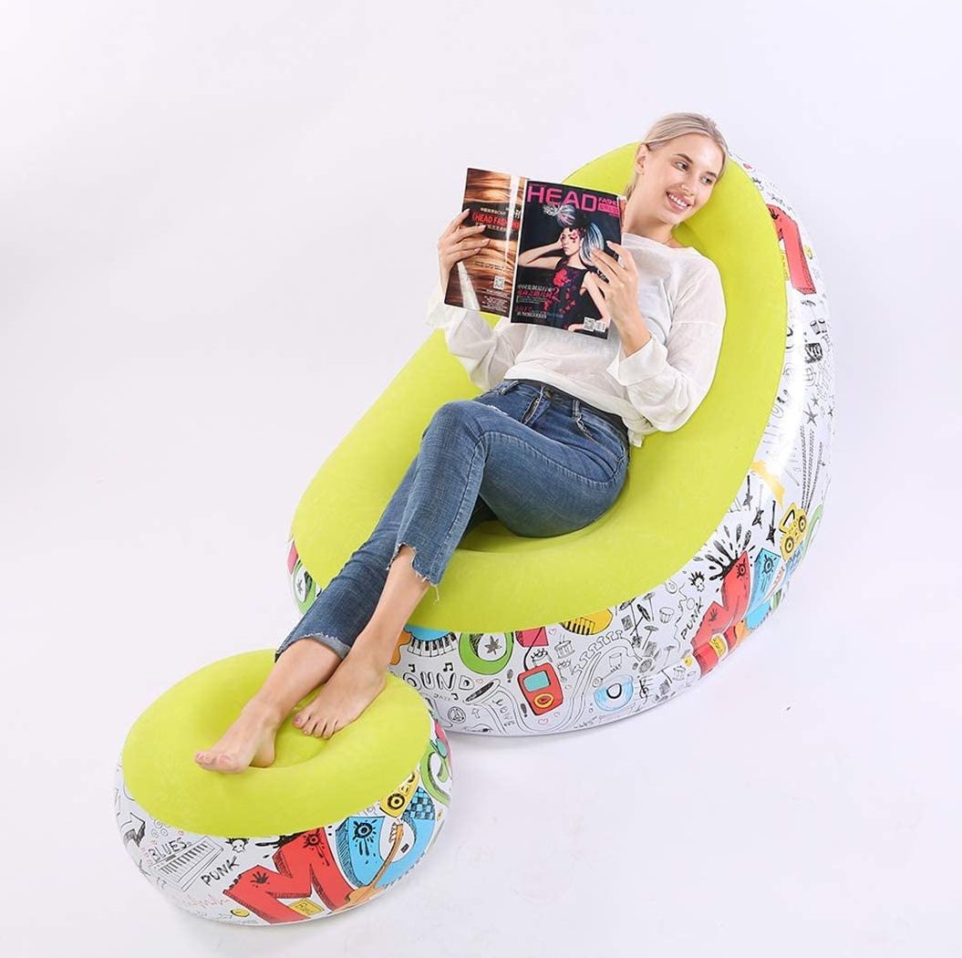 Inflatable Chair with cup holder Inflatable Lounger for indoor outdoor relaxing Comfort