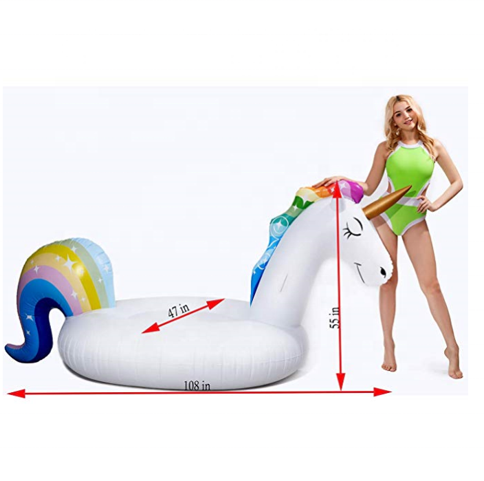 Summer pool toy  Inflatable Unicorn Pool Float beach pool party lounge for Kids and Adults,water play equipment