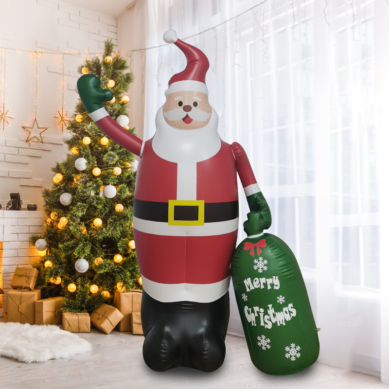 LED Lighted Giant Inflatable Santa Outdoor Decorations Inflatable Santa Claus Outdoor Blow up Santa for Christmas