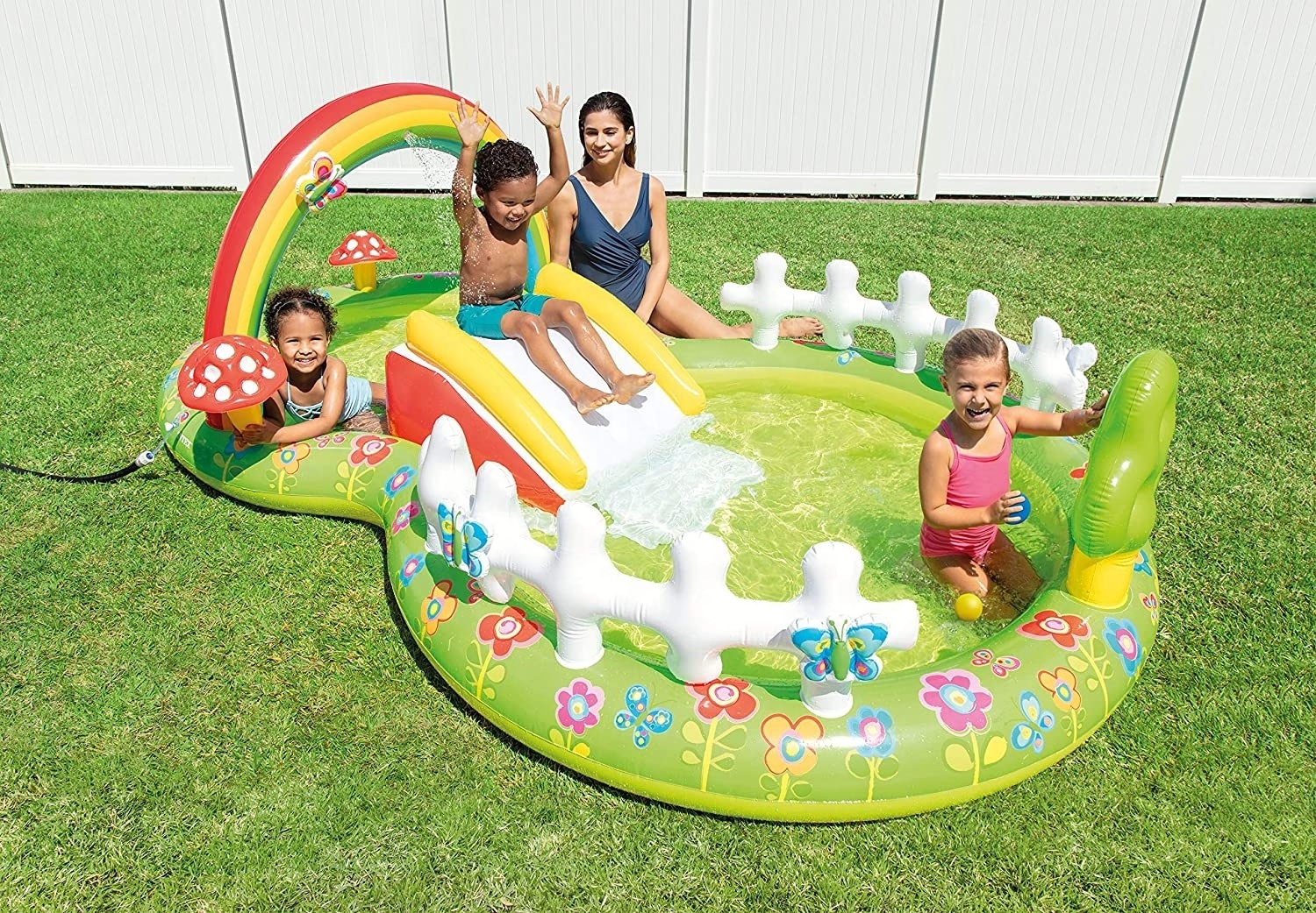 Inflatable Rainbow Sprinkler for Kids Water Play Center for Baby Girls Boys Garden Swimming Pool Padding Water Park