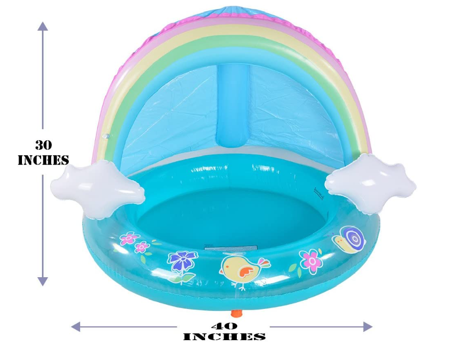 Shade Baby Sprinkler Pool for Kids Inflatable Sprinkle and Splash Play Bath Pool with Shade Best Summer Toys Gift for Kids