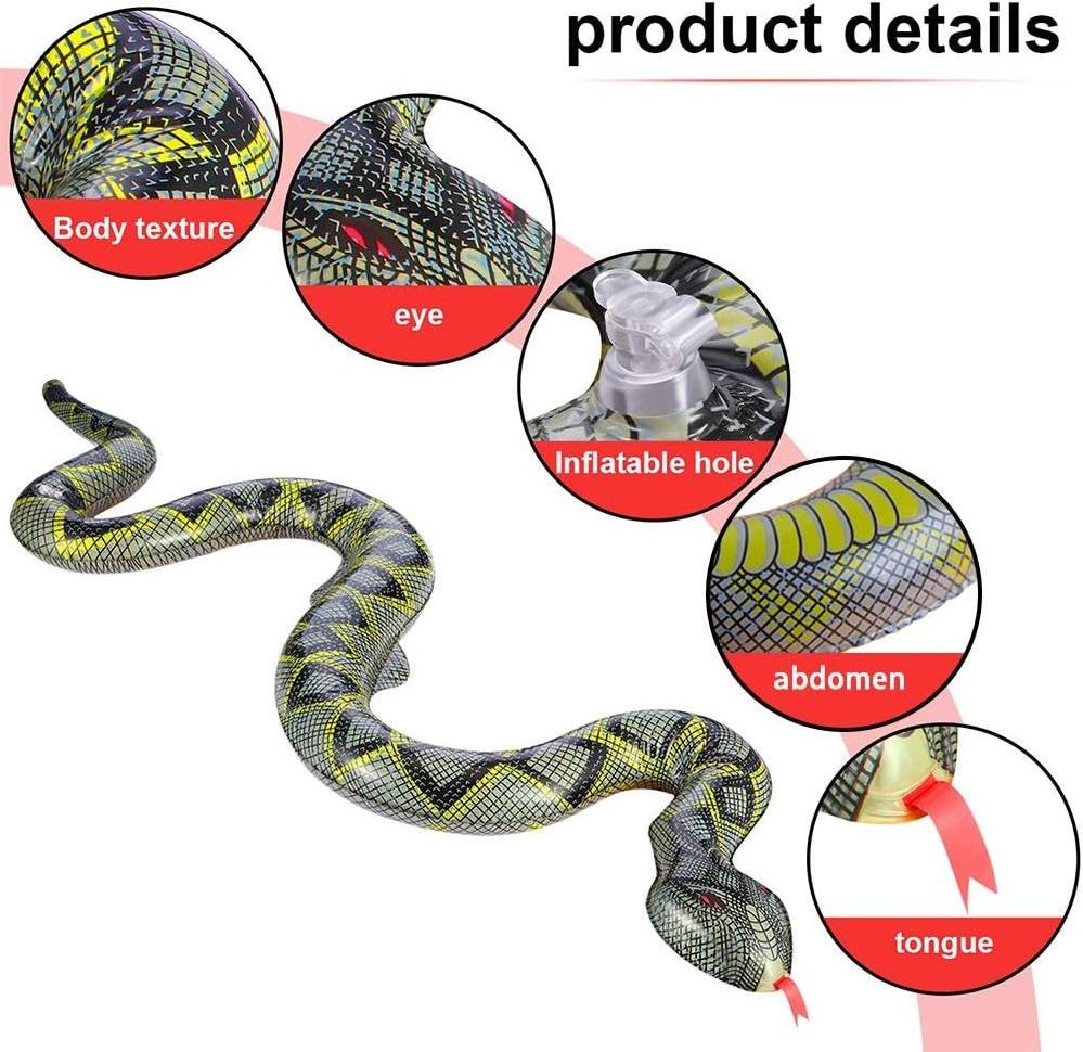 Inflatable Snake Animal Pool Floats Blow Up Snakes for Garden Pool Party Decorations Kids Toys