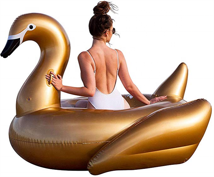 Flamingo Inflatable Pool Float Summer Adult Large Golden Swan PVC Water Fun Mattress Toys