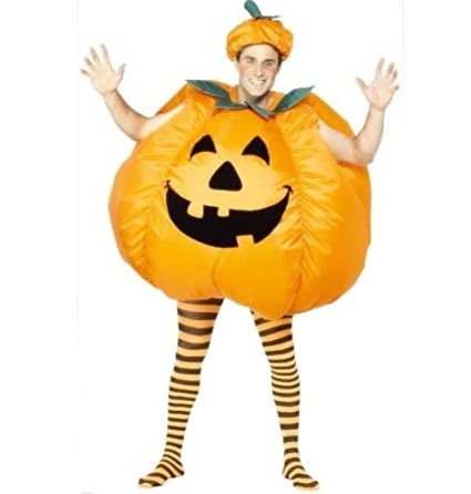 Men's Inflatable Pumpkin Costume Blow Up Halloween Pumpkin Fancy Dress Adults Jumpsuit Halloween Cosplay Outfit Gift