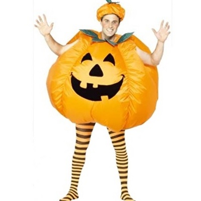 Men's Inflatable Pumpkin Costume Blow Up Halloween Pumpkin Fancy Dress Adults Jumpsuit Halloween Cosplay Outfit Gift