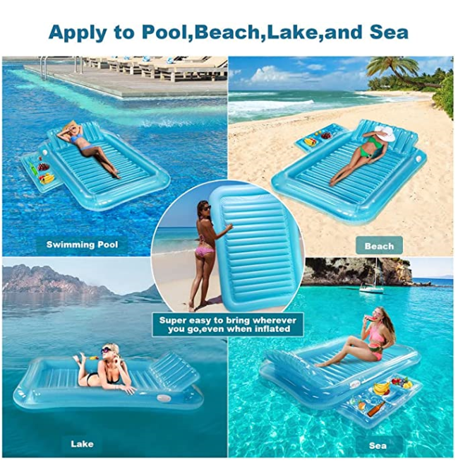 Inflatable Float  Inflatable Mattress Surfboard Pool Lounger for Adults and Kids (14+) for Lazy River, Pool or Summer Beach