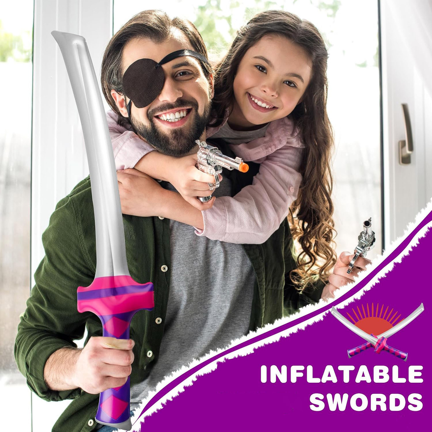 Inflatable Swords Blow Up Swords for Cosplay Swimming Pool Party Supplies Halloween Inflatable Accessories