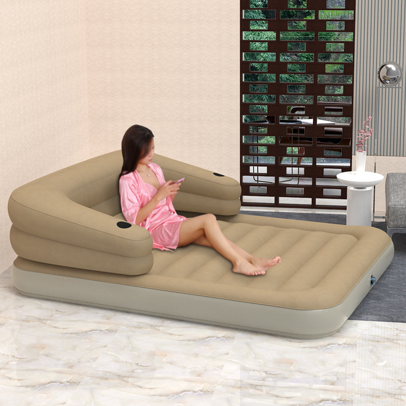 Home Furniture General Use 2 in 1 inflatable sofa bed coil Material sleep well mattress with armrest backrest