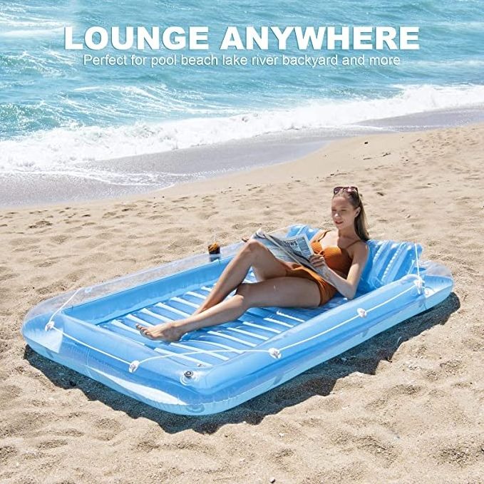 Inflatable Pool Floats- Sunbath chair Pool Raft  Tub with Inflatable Pillow for Family Outdoor, Garden Summer Water Party