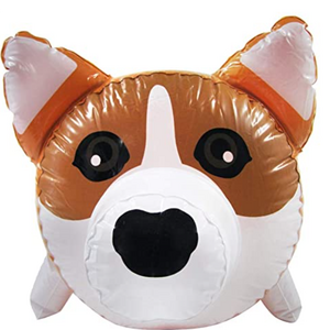 23" Inflatable Corgi Dog Swimming Pool Water Float Blow Up Toy Pet Novelty Party Favor Decor Prop