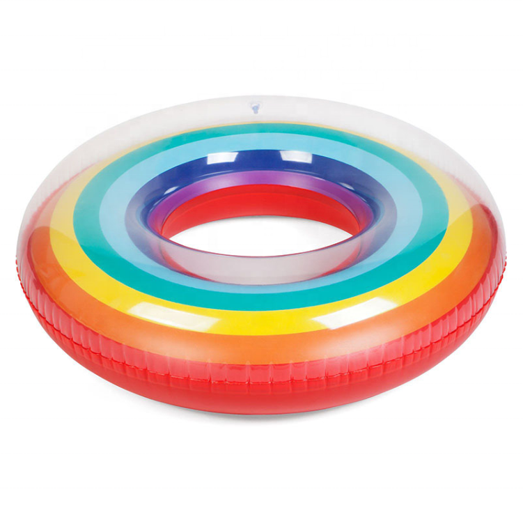 Rainbow Inflatable ring swim Pool Float Toy Swimming Float Ring for Adults Kids Summer Party Outdoor Water Recreation