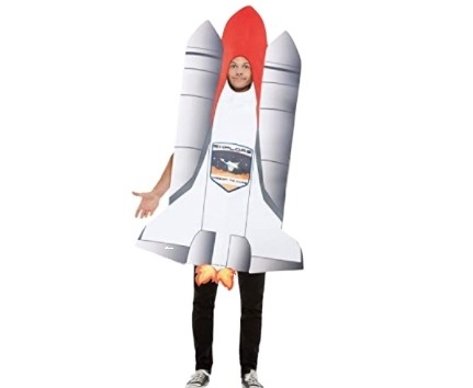 Men's Inflatable Rocket Costume Adult Halloween & Christmas Cosplay Dress Funny Blow Up for Holiday Party