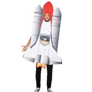 Men's Inflatable Rocket Costume Adult Halloween & Christmas Cosplay Dress Funny Blow Up for Holiday Party