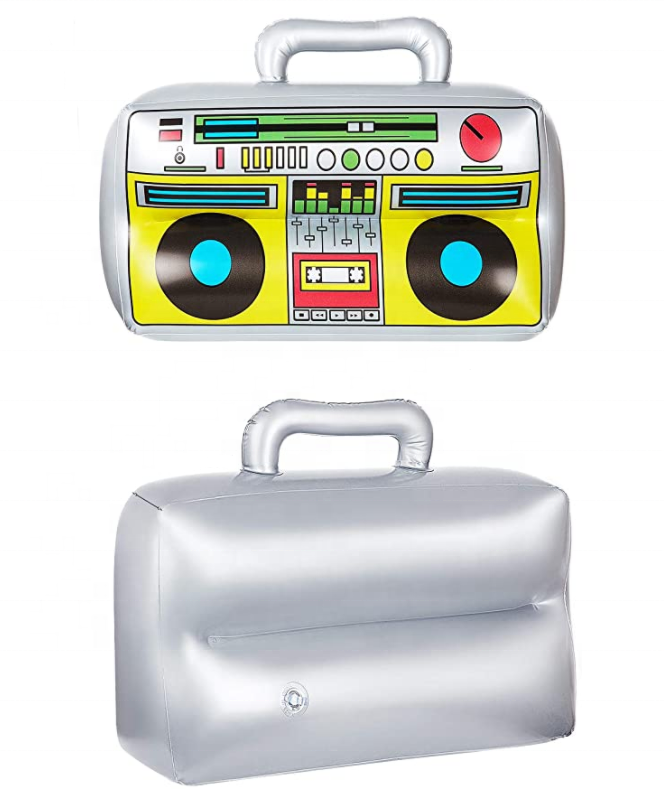 Inflatable PVC Radio Boombox Inflatable Props 80s 90s Party Decorations Toys for Rappers Hip Hop Adult Costumes Accessory