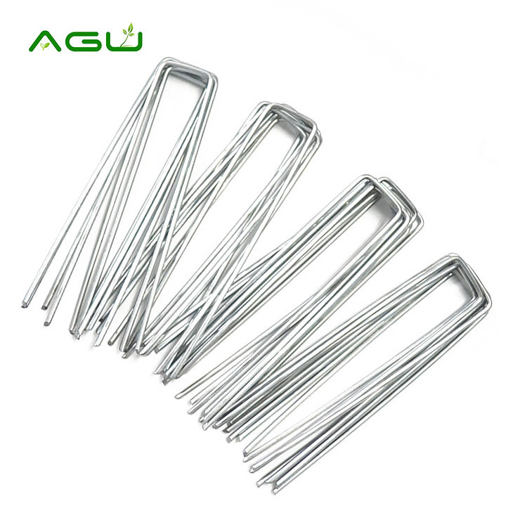 Manufacturer galvanized steel garden ground stakes landscape fabric u shaped nails garden sod staples