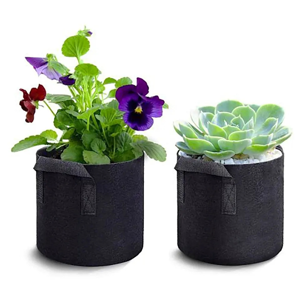 Eco Friendly HDPE poly 10 Gallon fabric pots grow nursery bag for fruit