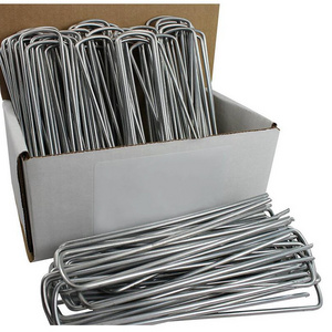 Manufacturer galvanized steel garden ground stakes landscape fabric u shaped nails garden sod staples