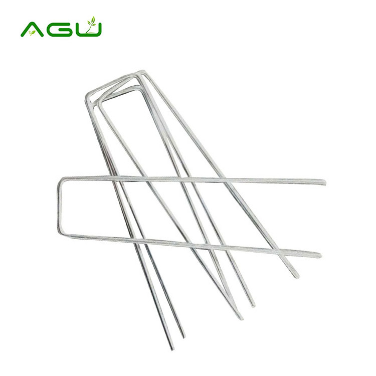 Manufacturer galvanized steel garden ground stakes landscape fabric u shaped nails garden sod staples