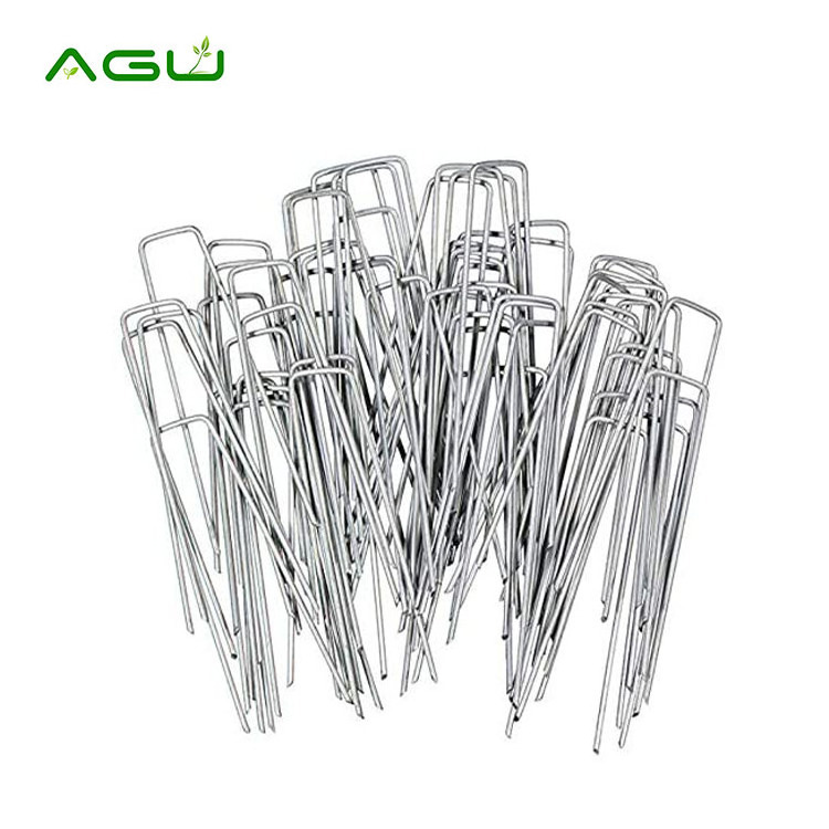 Manufacturer galvanized steel garden ground stakes landscape fabric u shaped nails garden sod staples