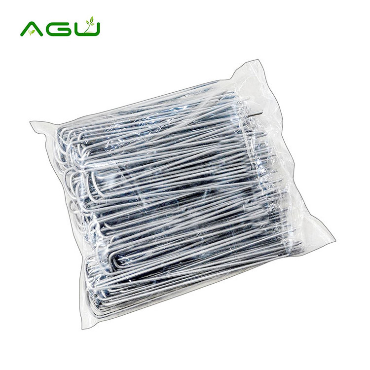 Manufacturer galvanized steel garden ground stakes landscape fabric u shaped nails garden sod staples