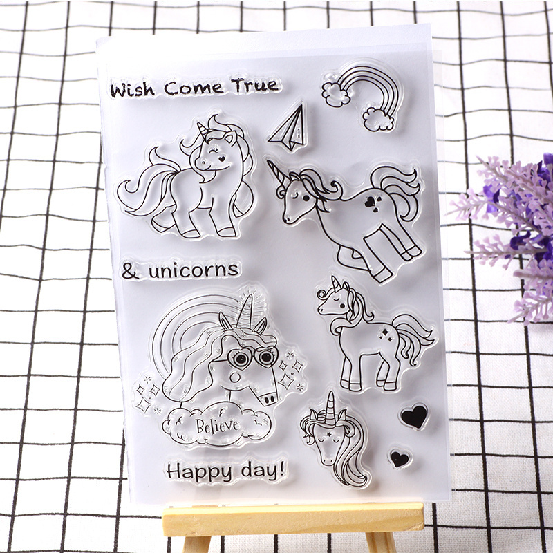 AAGU Ready to Ship Letter Flower Transparent Clear Rubber Stamp for Seal DIY Scrapbooking Photo Album Decorative Clear Stamp