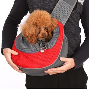 breathable mesh portable pet bodycross travel sling carrier bag adjustable dog cat carrier sling for small middle puppies