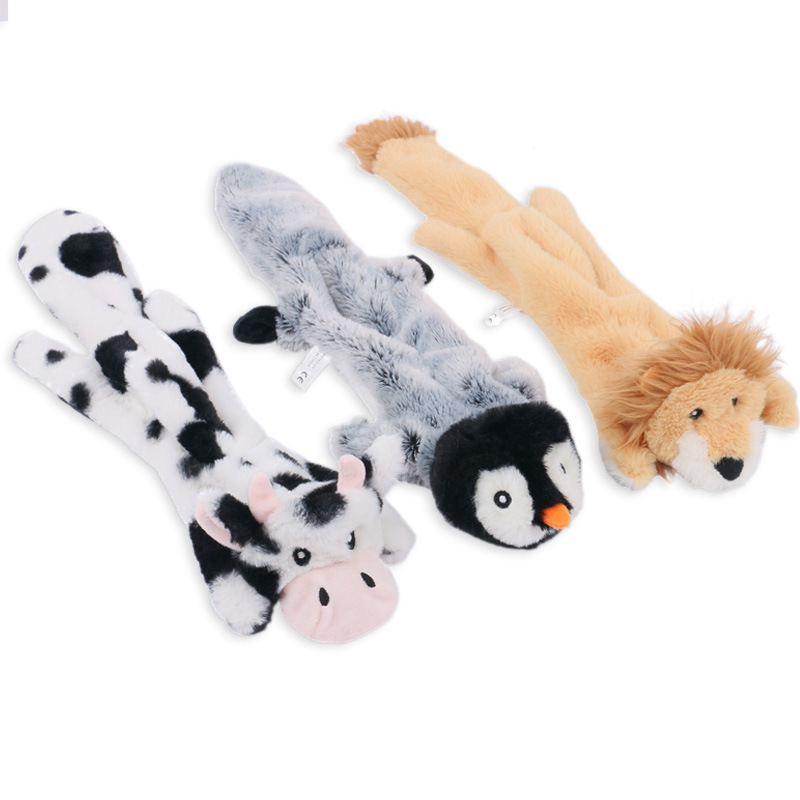 Dog Squeaky Toys No Stuffing Plush Dog Chew Toys for Small Medium Large Dogs  Plush Cute Animals Natural Puppy Toys