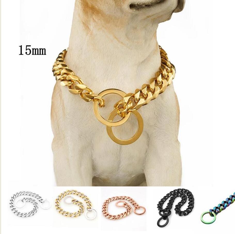 Dog Cuban Collar Walking Metal Chain with Design 316L Stainless Steel Chain Jewelry Accessories for Small Medium Large Dogs