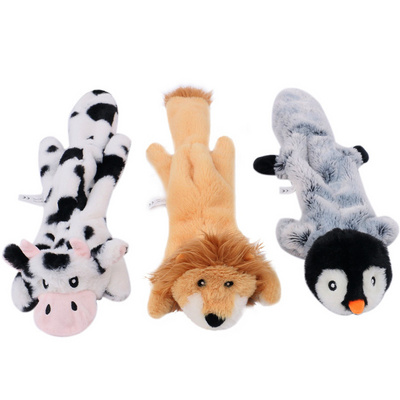 Dog Squeaky Toys No Stuffing Plush Dog Chew Toys for Small Medium Large Dogs  Plush Cute Animals Natural Puppy Toys