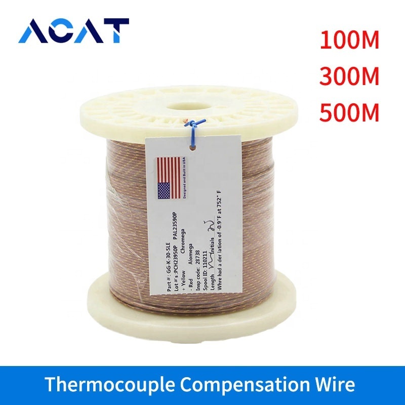 24AWG 1000 feet K J Thermocouple Temperature Measuring Wire Cable GG-K-30-SLE TT-J-30-SLE TT-K-24-SLE Thermal K Extension Wire