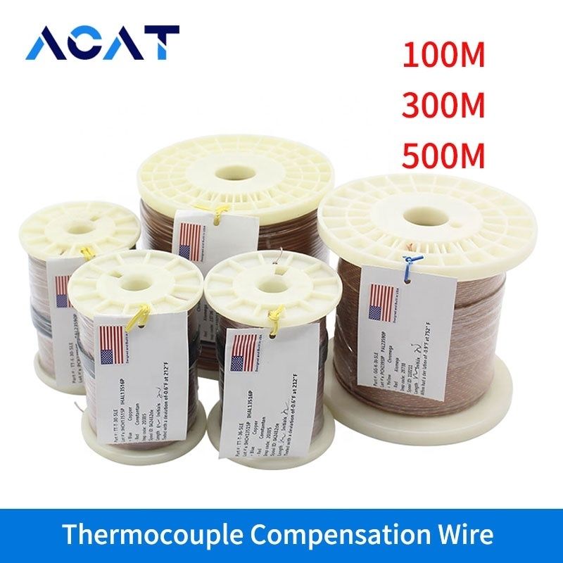 24AWG 1000 feet K J Thermocouple Temperature Measuring Wire Cable GG-K-30-SLE TT-J-30-SLE TT-K-24-SLE Thermal K Extension Wire