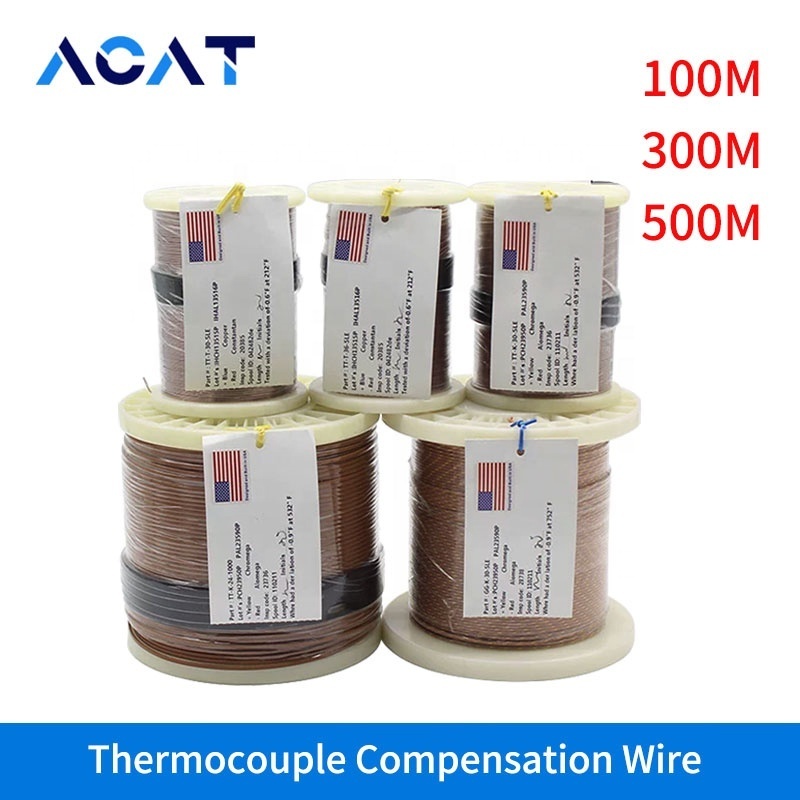 24AWG 1000 feet K J Thermocouple Temperature Measuring Wire Cable GG-K-30-SLE TT-J-30-SLE TT-K-24-SLE Thermal K Extension Wire