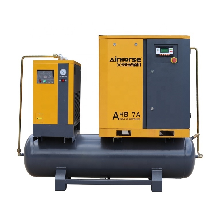 Big Discount 4KW All In One Screw Compressor 300 Liters 5.5 HP 5 HP Mini Air Compressor Machine With Dryer For Spray Painting