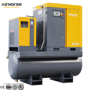 CE 230PSI 16bar 22kw 30HP PM VSD All In One Permanent Screw Air Compressor Skid Mounted With 500L 800L ASME Tank