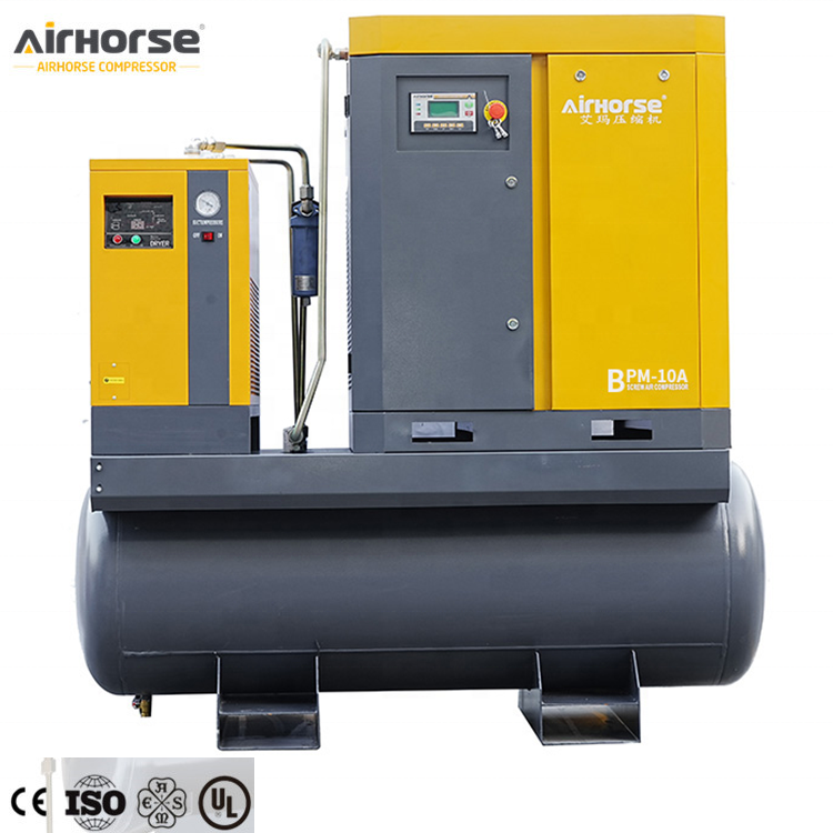 Integrated 5.5KW 7.5KW Air Compressor Pump 8bar 15bar 16bar 300 Litre 7.5HP 10HP All In One Water Cooled Screw Air Compressor