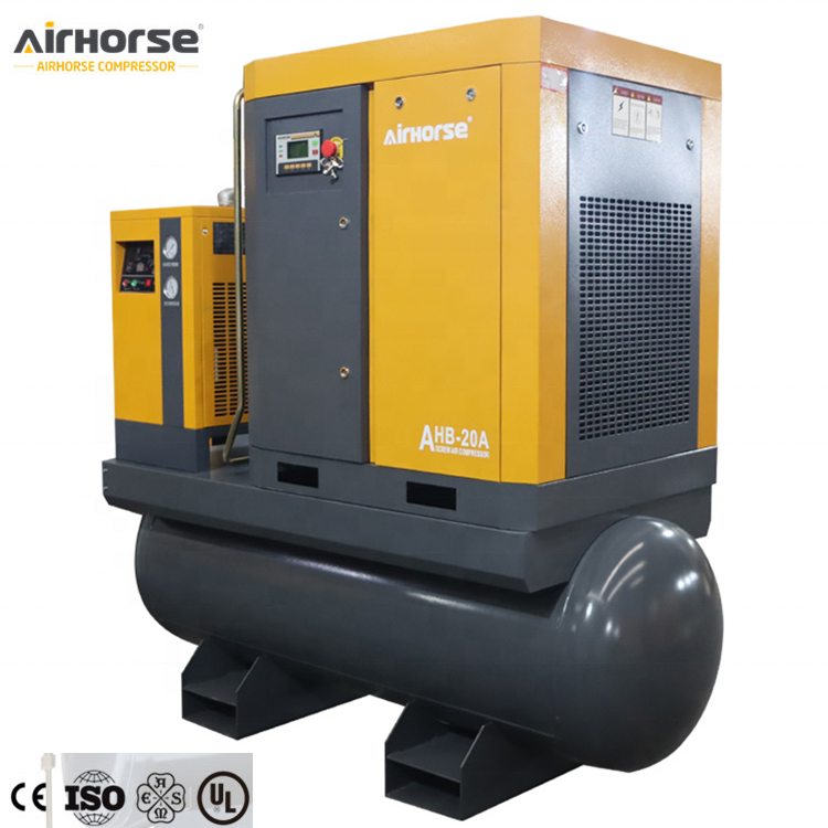 CE 230PSI 16bar 22kw 30HP PM VSD All In One Permanent Screw Air Compressor Skid Mounted With 500L 800L ASME Tank