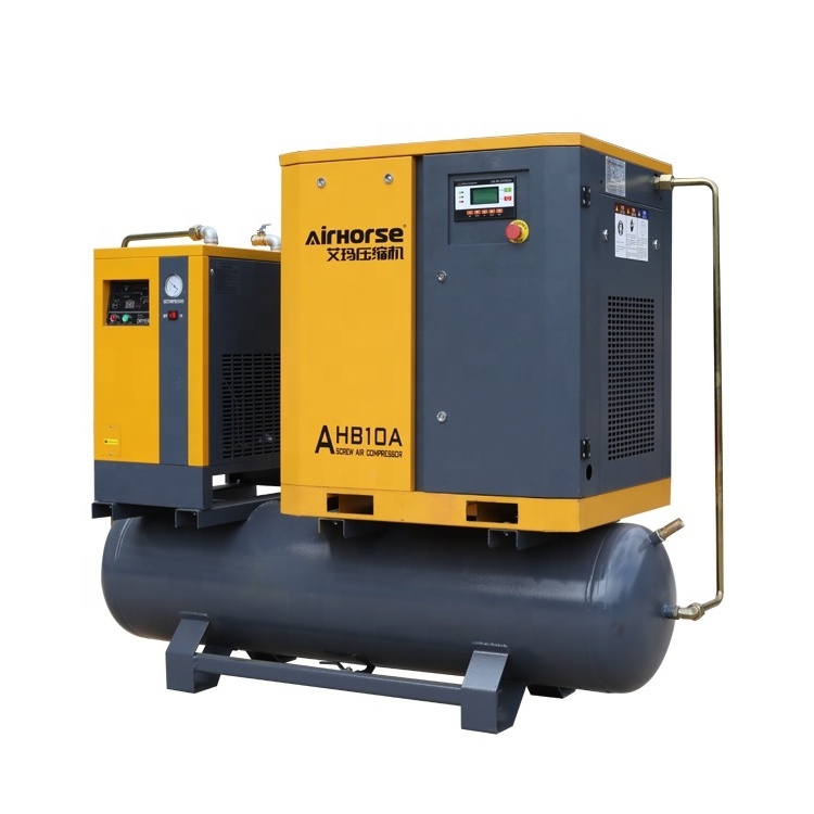 5hp 7.5hp 10hp 15hp 20hp Air Compressor Tank Mounted 7.5kw 11kw 15kw 8 bar 500l Screw Air Compressor