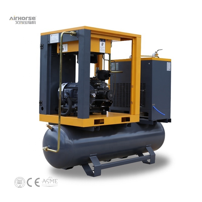 Big Discount 4KW All In One Screw Compressor 300 Liters 5.5 HP 5 HP Mini Air Compressor Machine With Dryer For Spray Painting