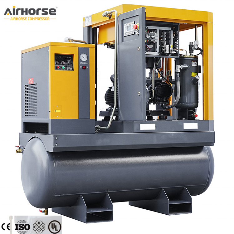 CE 230PSI 16bar 22kw 30HP PM VSD All In One Permanent Screw Air Compressor Skid Mounted With 500L 800L ASME Tank