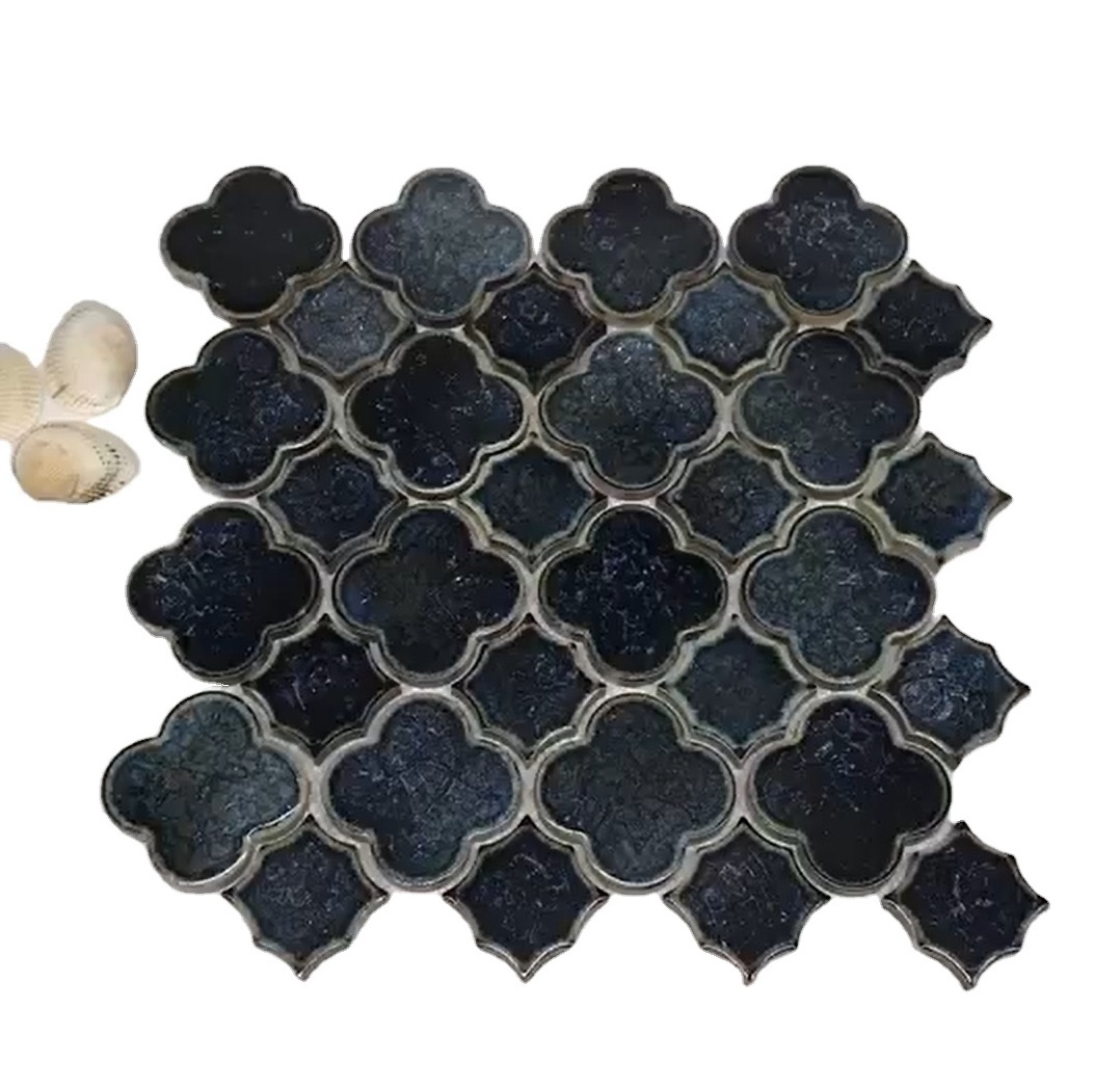 High Quality 3d Ocean Blue Mosaic Pattern Kitchen Backsplash Panel Wall Mosaic Tile