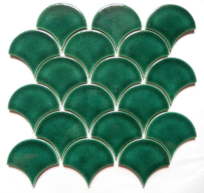 High Quality Malachite Green Marble Fish Scale Mosaic Tile For Bathroom Wall Decor