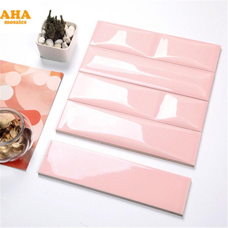 Wholesale Pink Square Subway Porcelain 3d Bathroom Wall Tile Stickers Kitchen Wall Tile Sticker