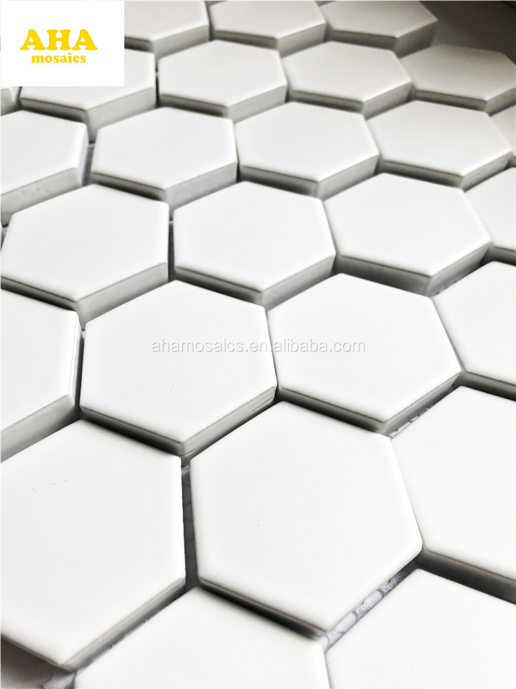 Wholesale Hexagonal Mosaic Gray Matte Hexagonal Tiles Pure White Mosaic Floor Tiles