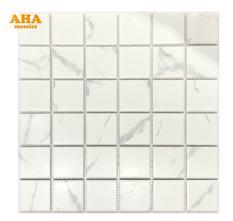 Wholesale 3d Hexagon Tile Backsplash Peel And Stick Wall Stickers Ceramic White Marble Pattern Mosaic