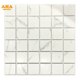 Wholesale 3d Hexagon Tile Backsplash Peel And Stick Wall Stickers Ceramic White Marble Pattern Mosaic