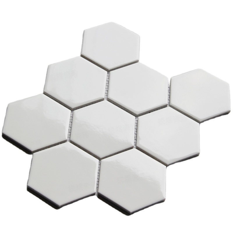 Wholesale Hexagonal Mosaic Gray Matte Hexagonal Tiles Pure White Mosaic Floor Tiles